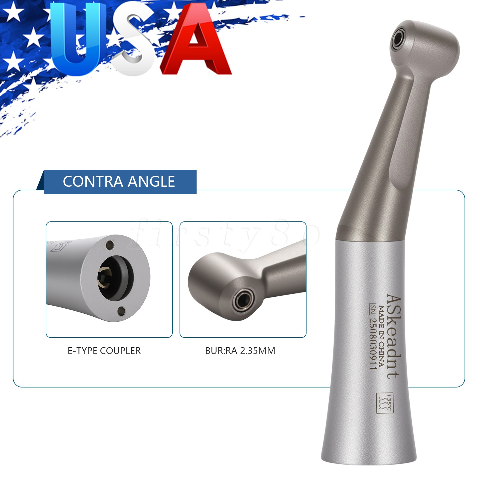 Dental 1:1 Low Speed Contra Angle Handpiece Implant For ø2.35mm Bur FX205 E-Type