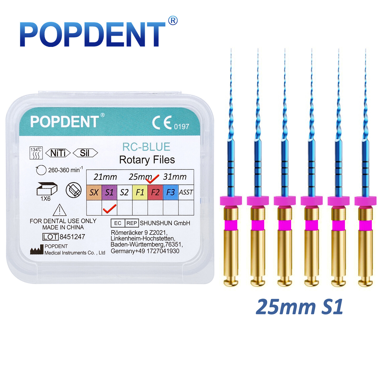 POPDENT Dental Endo Rotary Files X-Pro Gold Taper NITI Endodontic Root Files