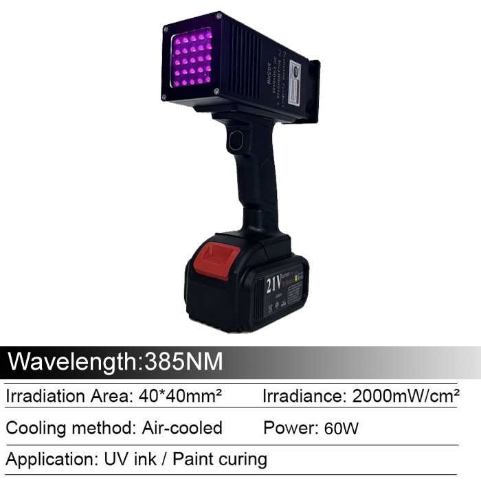 Car Paint Flaw Detection UV Curing Lamp Handheld Rechargeable UV LED Curing Lamp