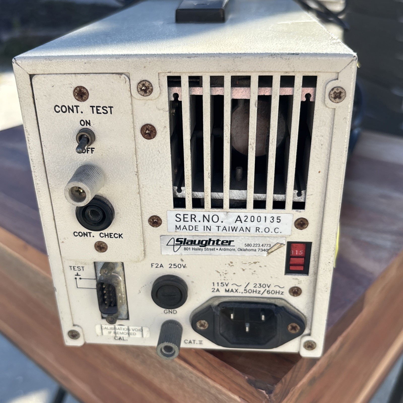 SLAUGHTER 2510 AC HIPOT Bench top Tester2A,115v-230v Not Tested See Discription