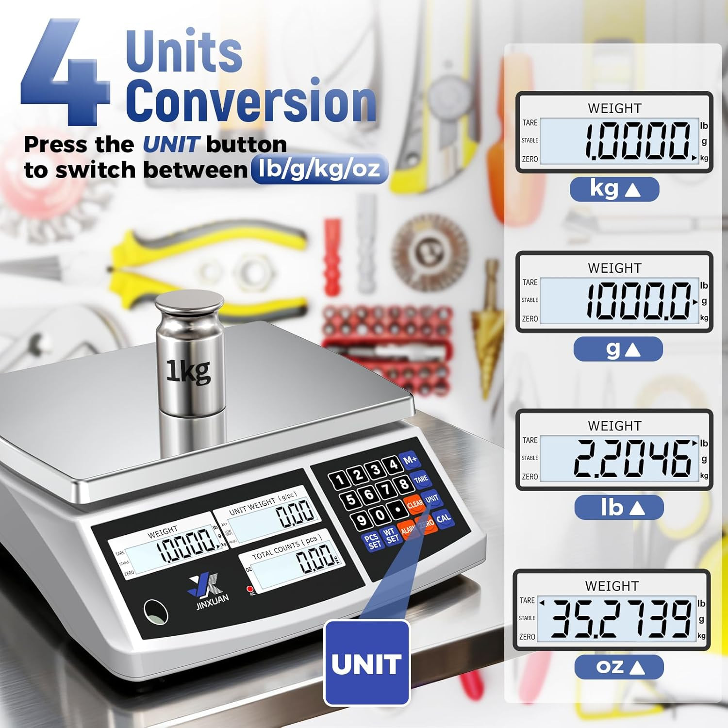 Precision Digital Counting Scale 66Lb/30Kg for Small Parts and Jewelry