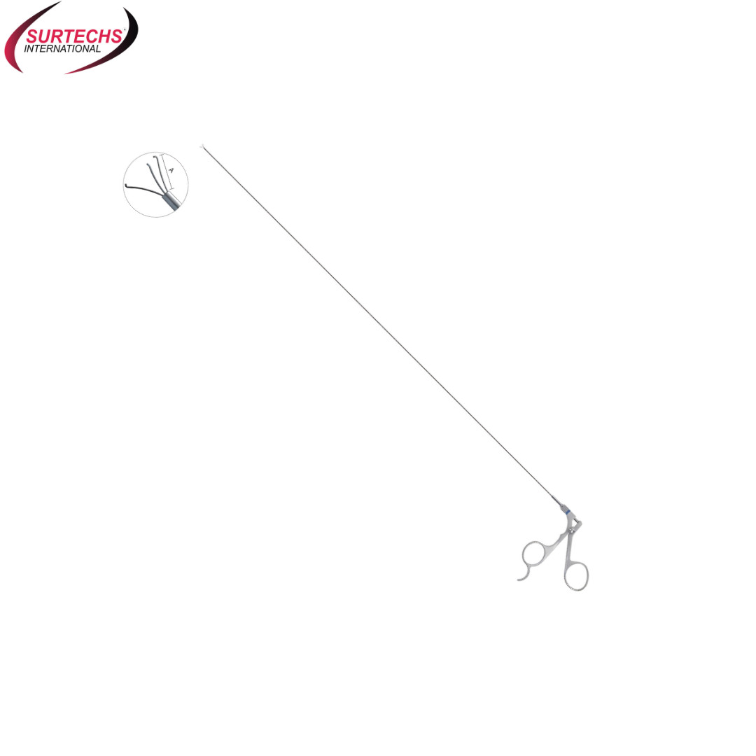 Surtechs Ureteroscopy Prong Grasping Forceps 1.6mm | Semi-Rigid 580mm Tip 7.0mm