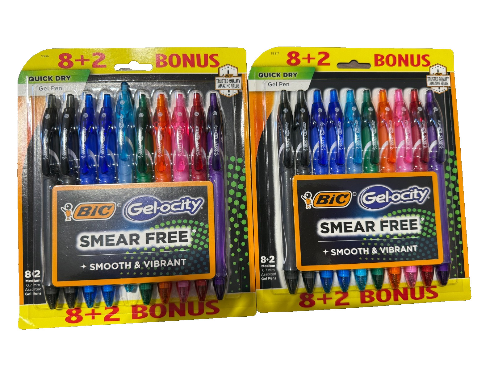 BIC Gel-ocity Quick Dry Retractable Gel Pen, Medium Point, Fashion, 20-Count