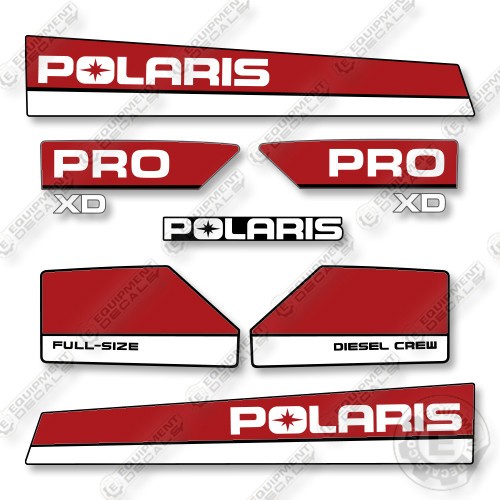 Polaris Ranger PRO XD Diesel Decal Kit Utility Vehicle – Red – Aftermarket Kit
