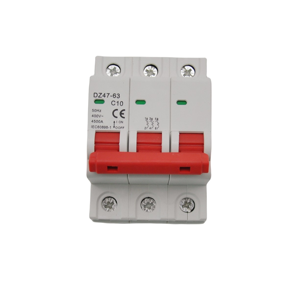 3P AC MCB Mini Circuit Breaker Type C 6 10 16 25 32 40 50 63 80 100 125Amp 400v