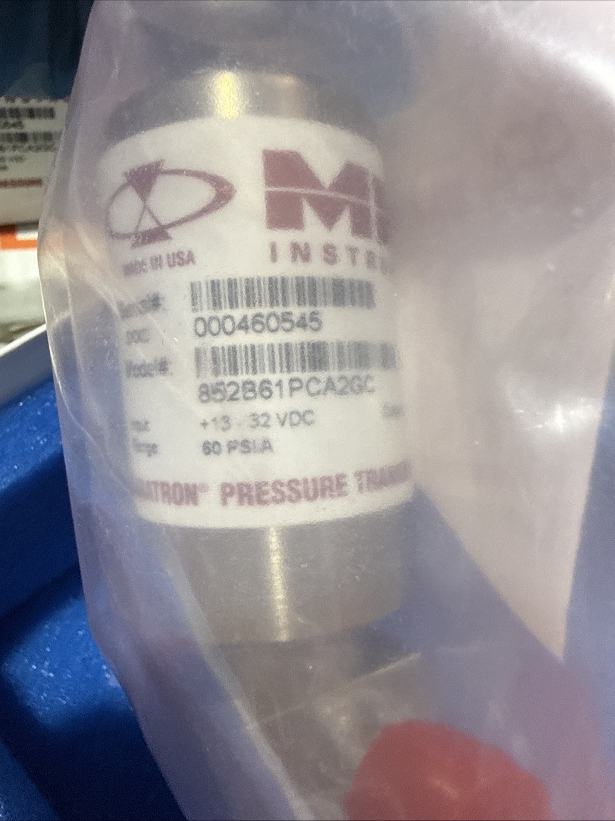 NEW SEALED* MKS 852B61PCA2GC BARATRON PRESSURE TRANSDUCER, 60 PSIA 1350-01083