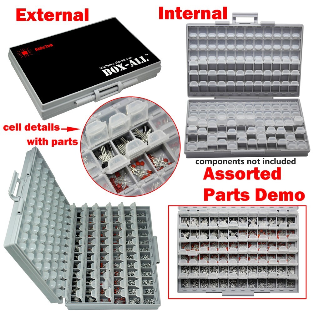 AideTek Box-all Enclosure SMD tiny parts Surface Mount Organizer storage Labels