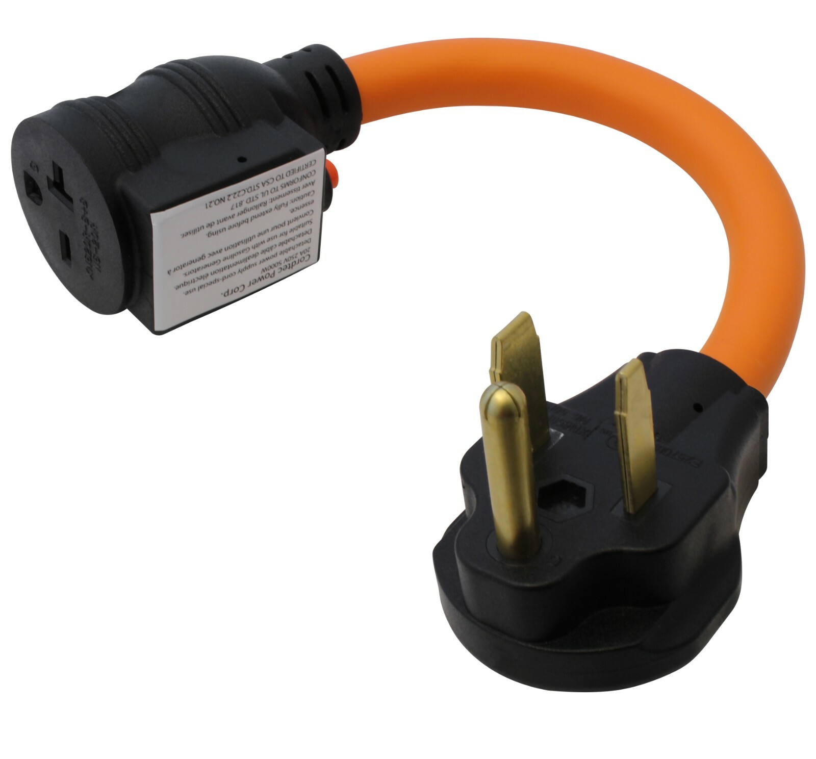 50A NEMA 6-50P to 20A NEMA 6-20R Adapter With 20 Amp Breaker by AC WORKS®