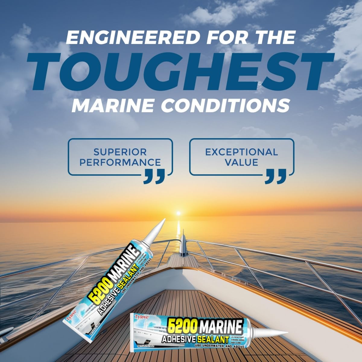 [Black] 3Oz Marine Adhesive Sealant 5200 Fast Cure – Permanent, Watertight Bondi