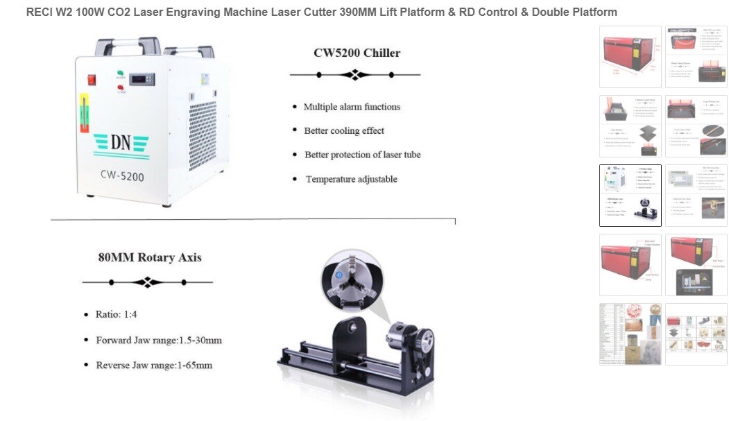 RECl W2 100W CO2 Laser Engraving