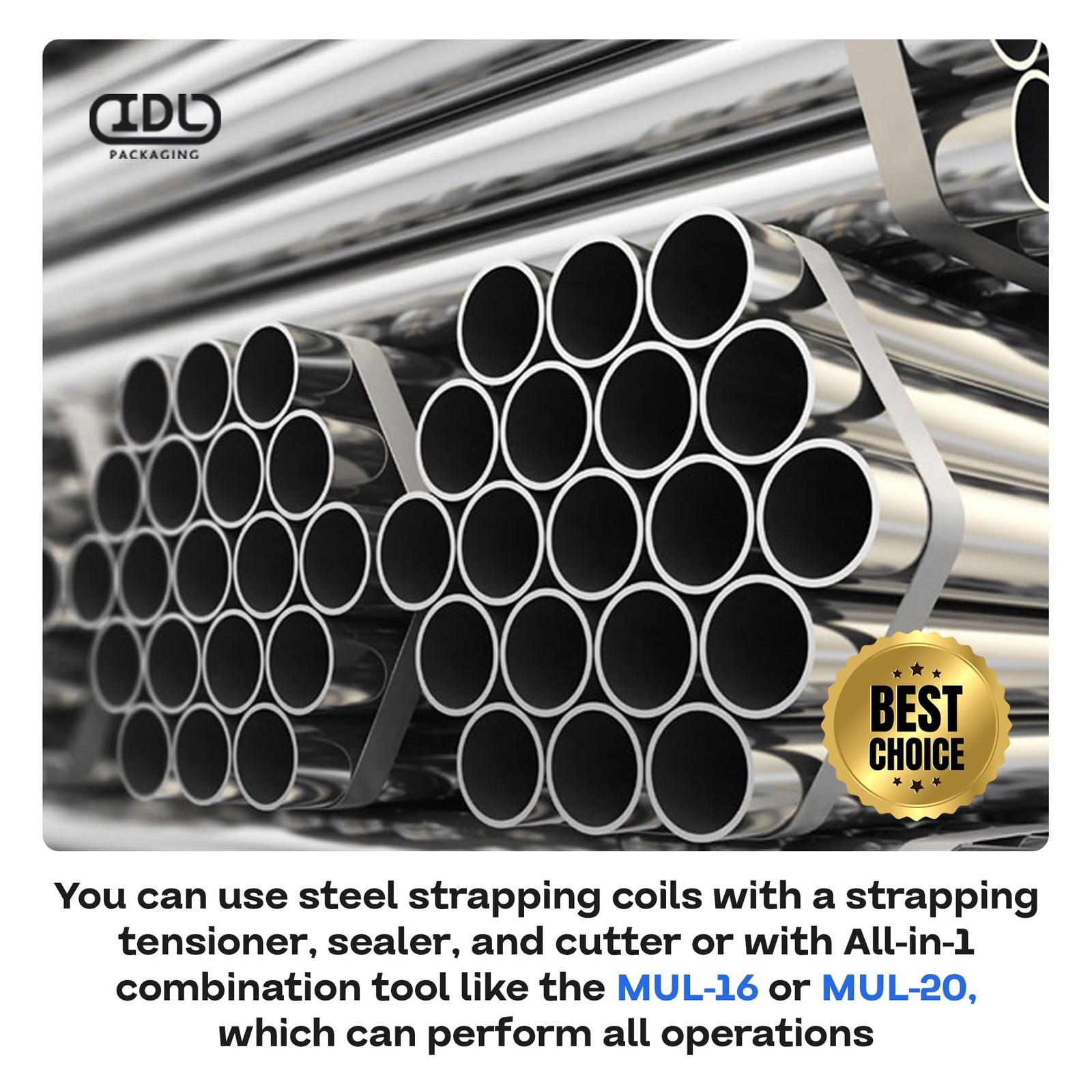 IDL Packaging Portable 1/2″ x 200′ Steel Strapping Kit, 1100 lbs Break Streng…