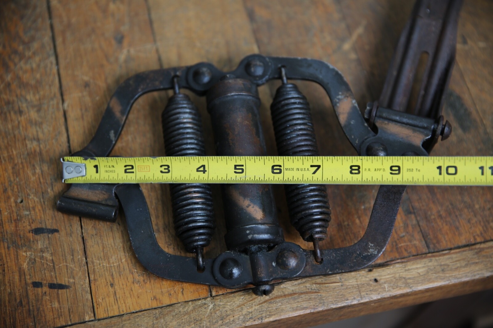 Vintage Japanned Swing Arm Potbelly Door Closer hardware antique copper flash