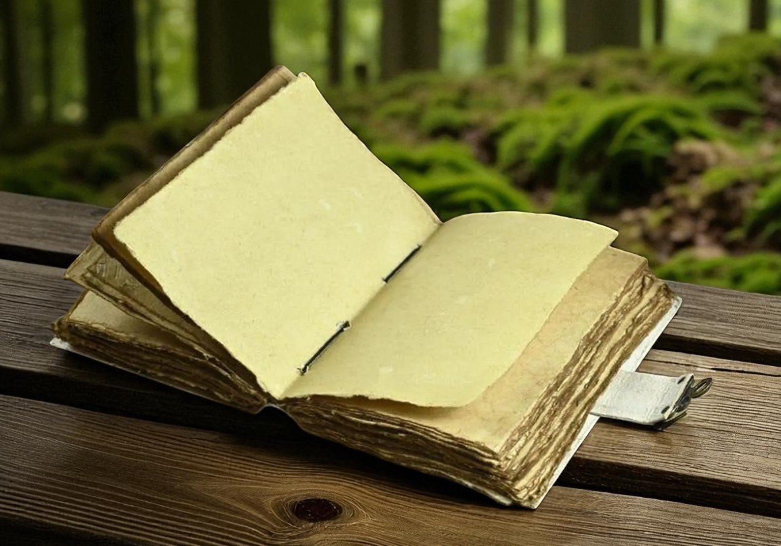 400 Page Large Grimoire leather journal, Print Tree of Life Journal, Blank spell