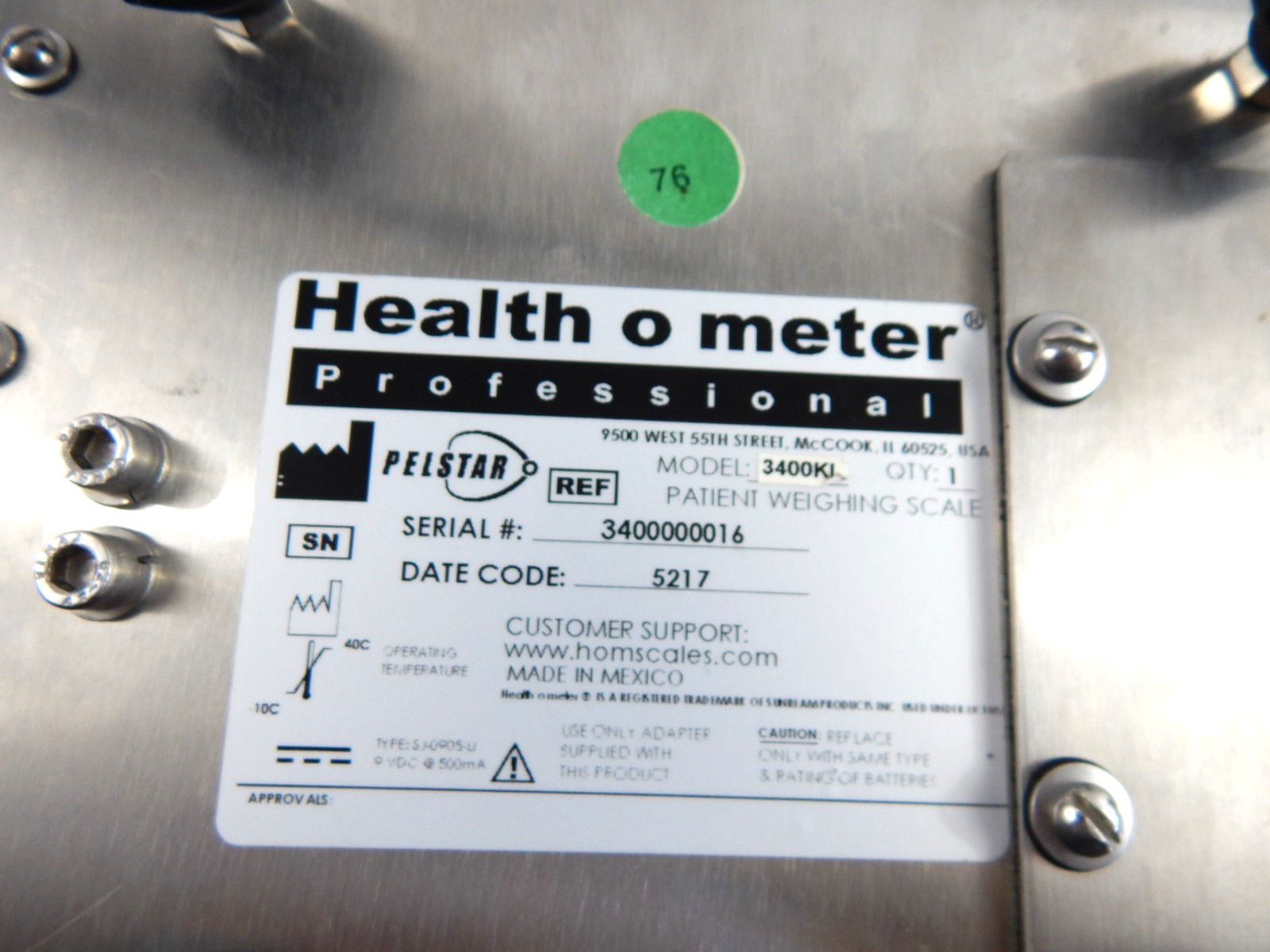 HEALTH O METER 3400KL DIGITAL WET DIAPER SCALE (NO BATTERY)