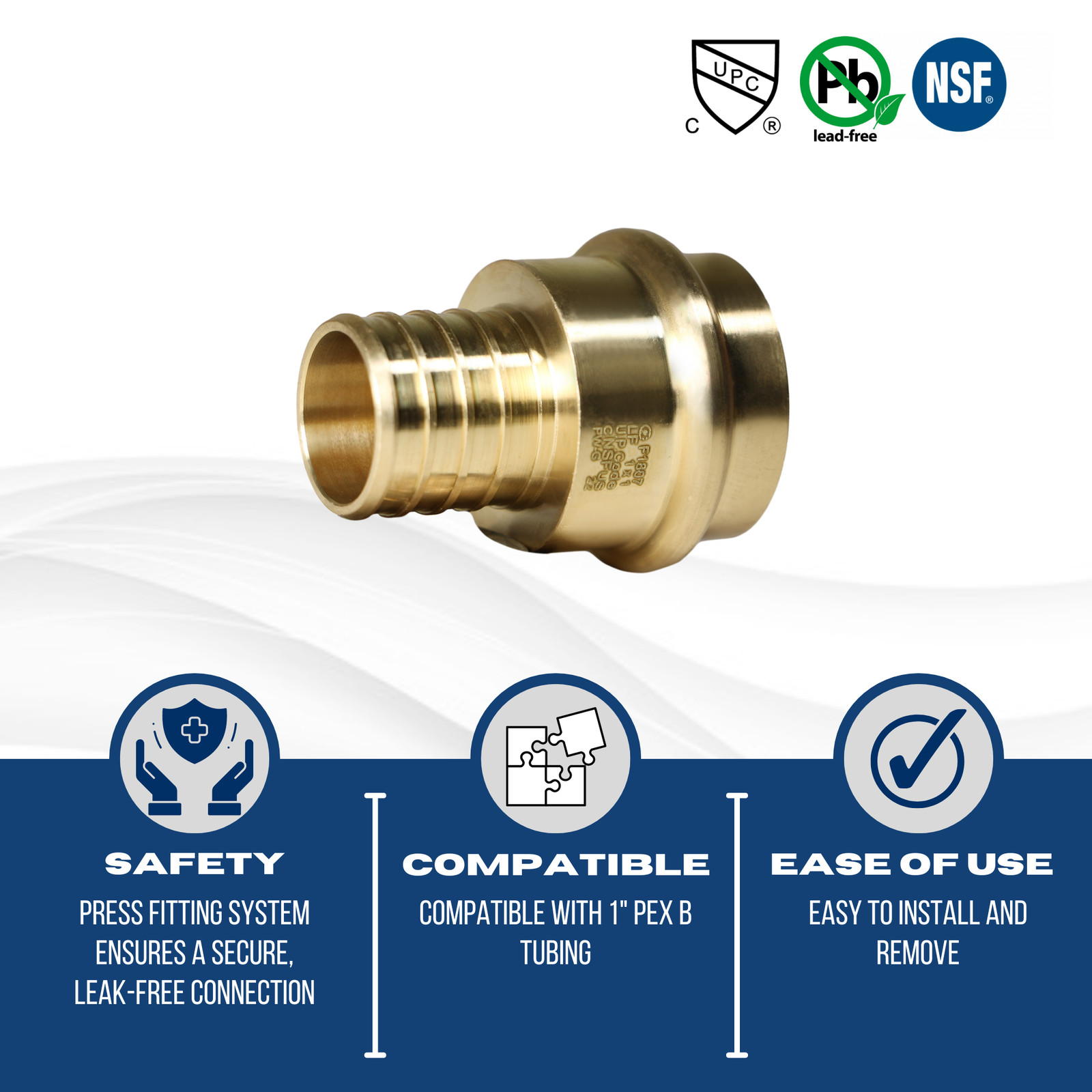 25 Pc XFITTING 1″ Pex B x 1″ Press Coupling