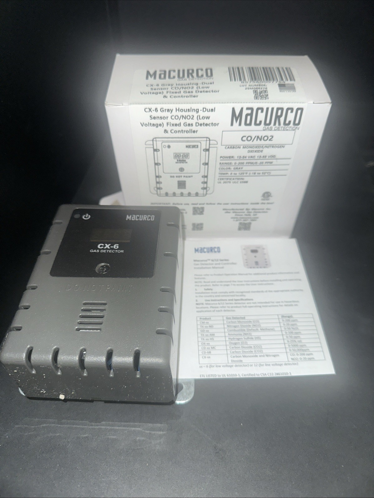 Macurco CX-6 Carbon Monoxide CO/ NO2 – Same Day Shipping (SEALED BOX)