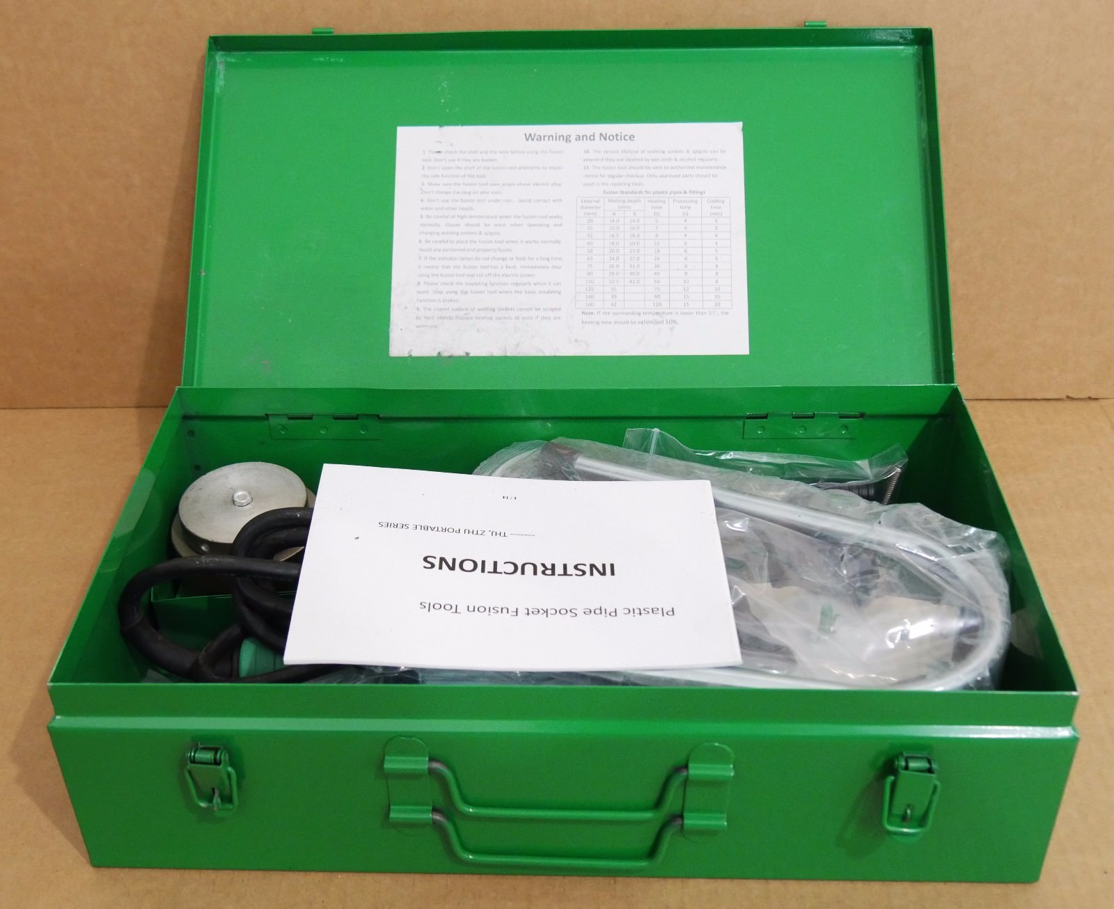 110V – 800W Pipe Fusion Welding Tool w/ Case & 20mm – 63mm sockets