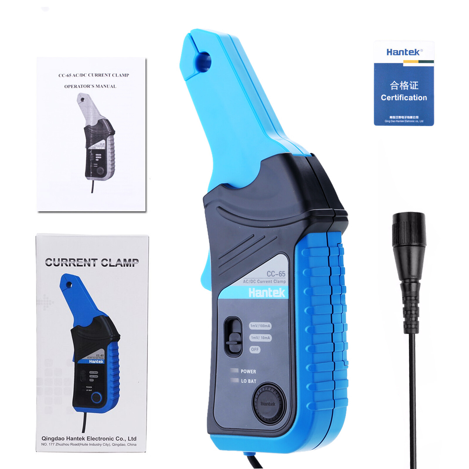 Hantek CC-65 AC/DC Digital Current Clamp Meter with BNC Connector 20KHz 65A
