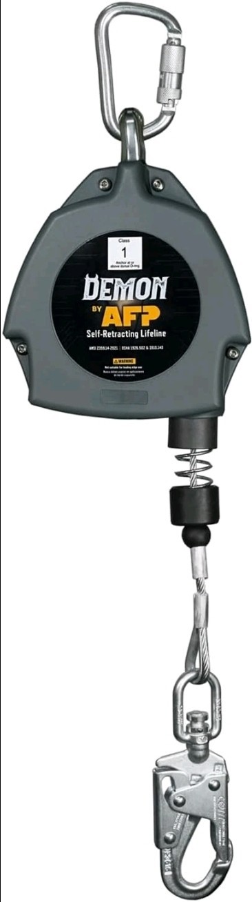 AFP Demon 30 FT Single Leg Self-Retracting Lifeline Cable Retractable | Steel Lo