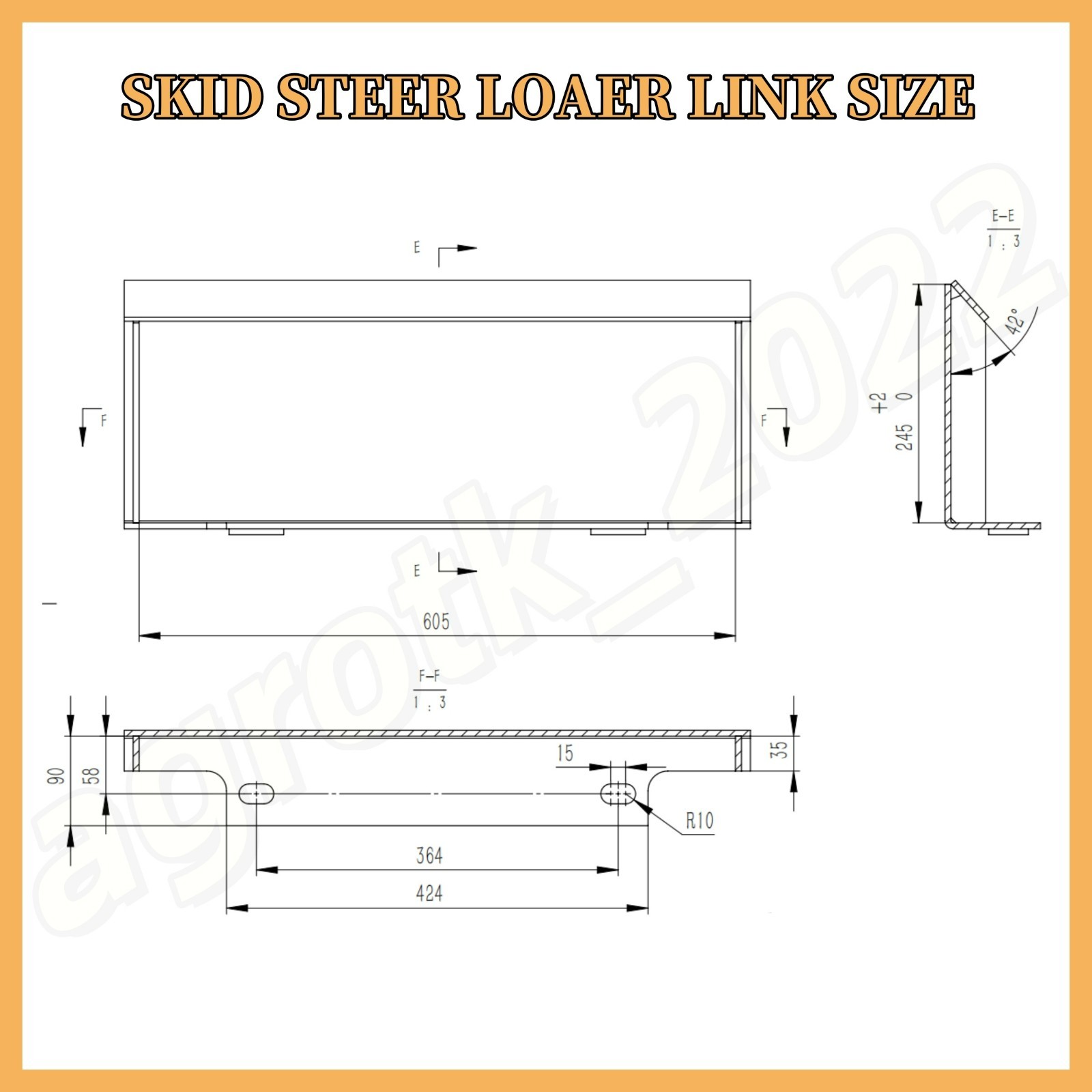 Agrotk M-HGB Wood Grabber Grapper Attachment for Skid Steer/Compact Wheel Loader