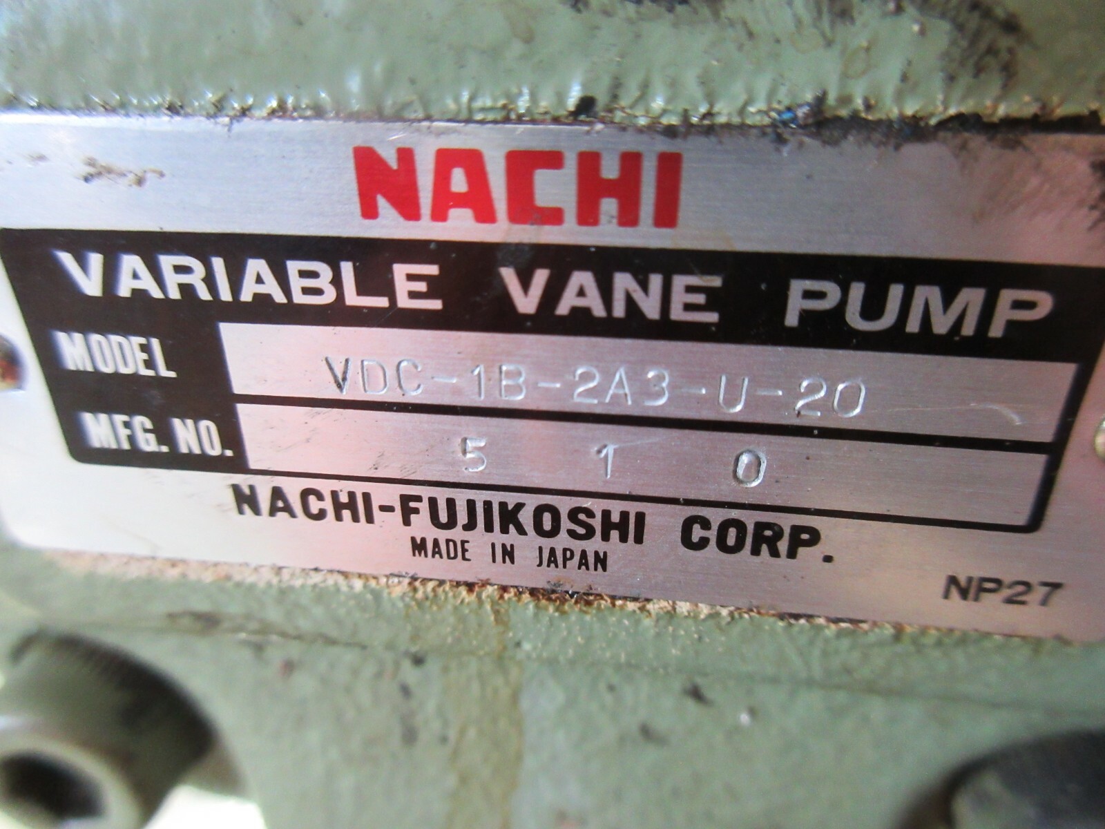 NACHI LTIS-NR MOTOR VDC-1B-2A3-U-20 OKUMA PUMP EACH 1