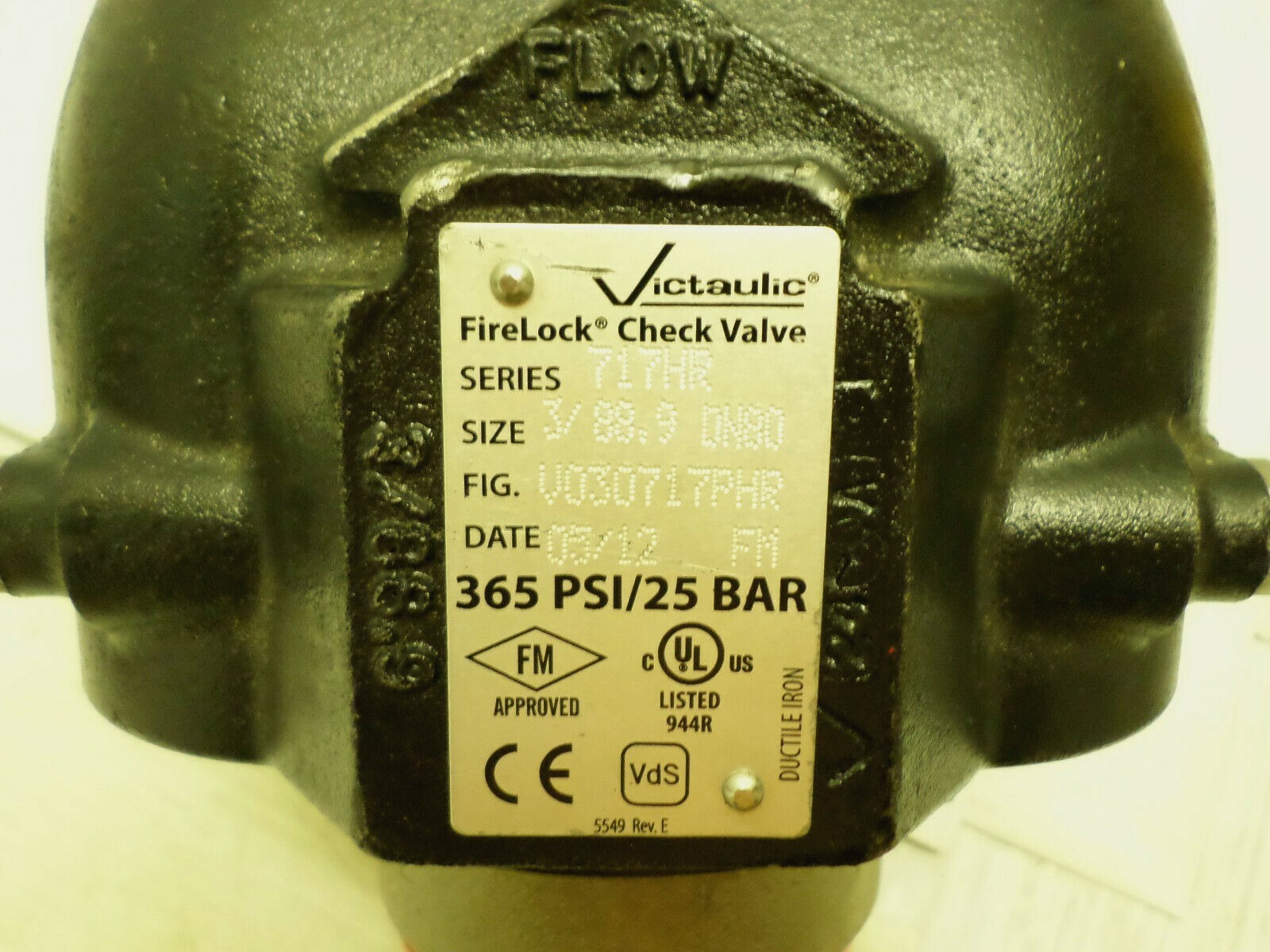 ⭐NEW⭐ VICTAULIC 717H 3/88.9 DN80 FIRELOCK 3″ GROOVED CHECK VALVE FM V030717PHR