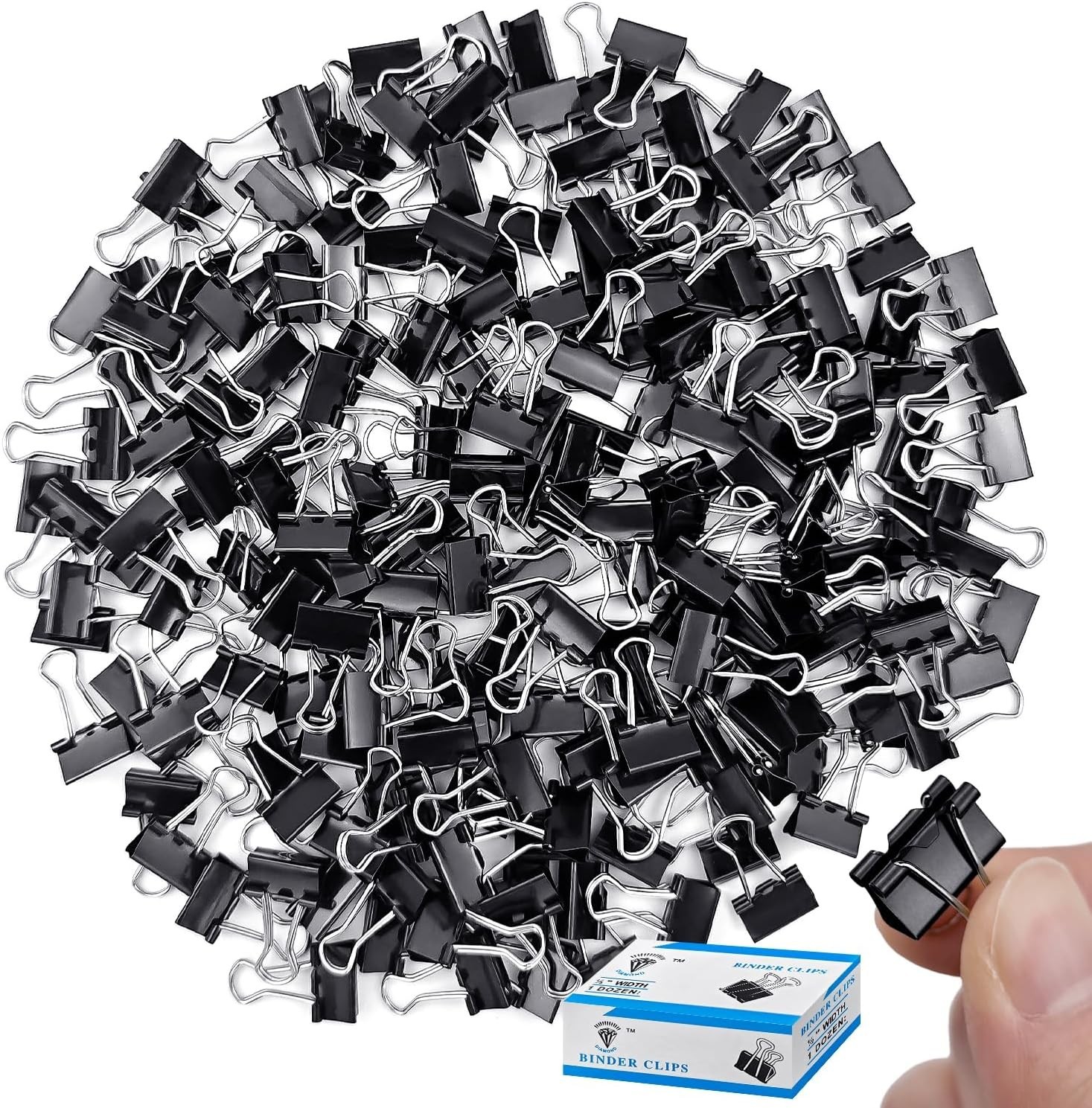240 Pack Mini Binder Clips, Black Binder Clips, Small Paper Clips 15mm 5/8 Inch