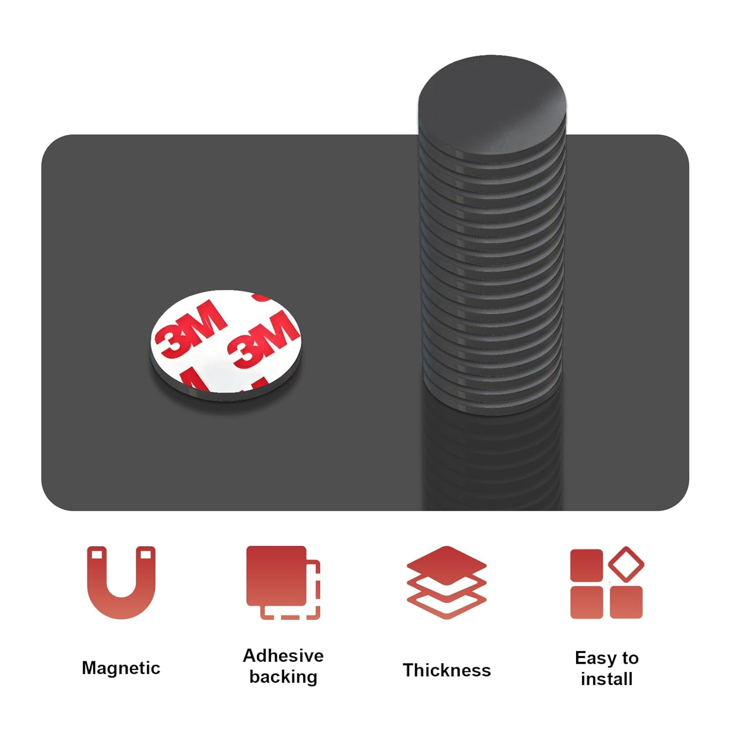 Small Magnets with Adhesive Backing for Crafts,Self Sticky Magnetic Sticker,Roun