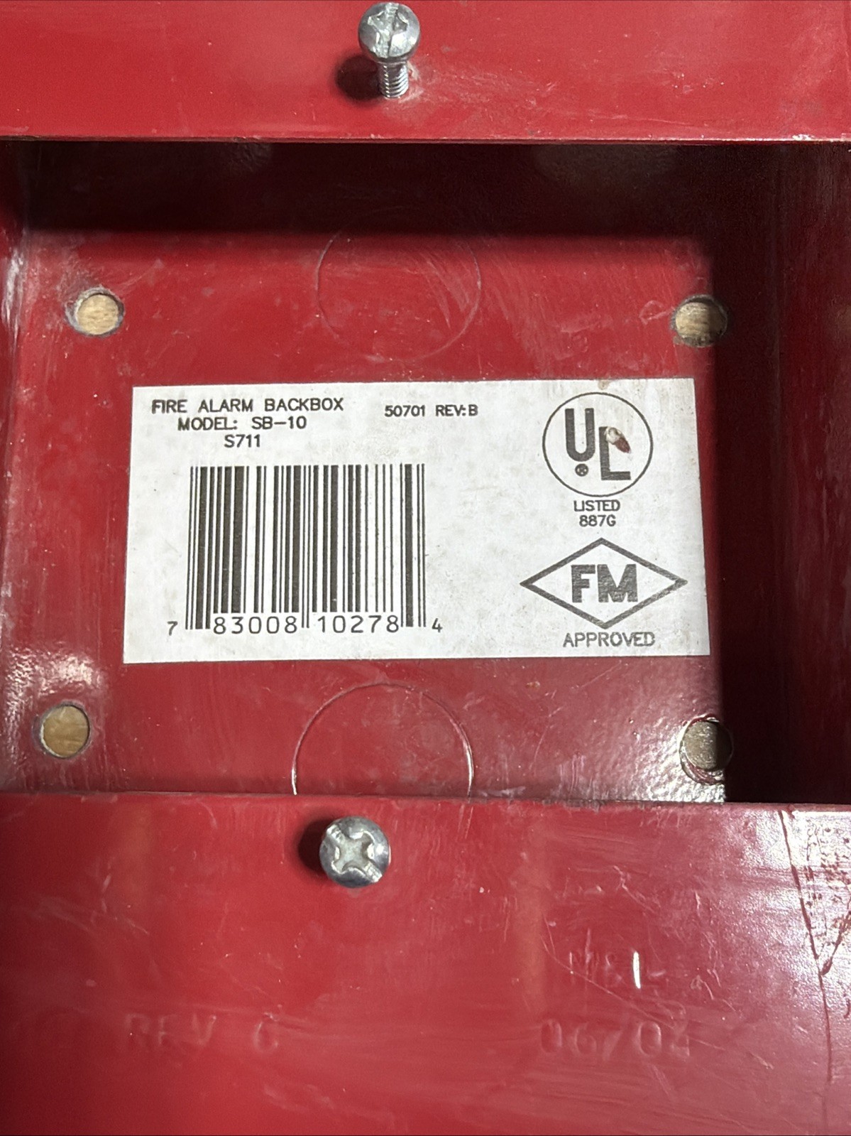 FIRE-LITE ALARMS MODEL SB-10 FIRE ALARM BACK BOX AS SHOWN Lot Of 2