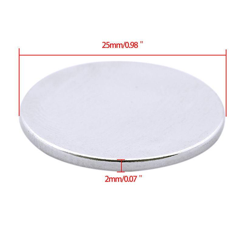 10 25 50 100pc 25mm x 2mm 1″x2/25″ N52 Strong Disc Rare Earth Neodymium Magnet