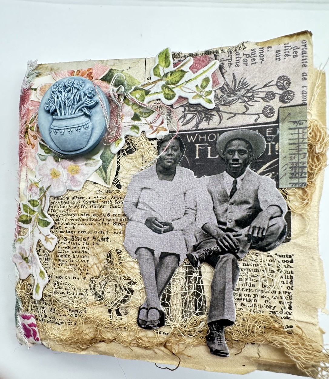 Junk Journal Small 4×4 With Coffee Dyed Paper Plus Pocket Letter All Handmade