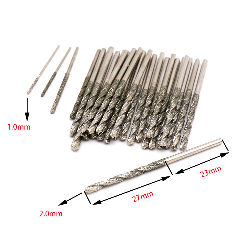 Diamond Coated Twist Drill Bits 0.8mm 1mm 1.2mm 1.5mm 2mm 2.5mm 3mm 3.5mm 4mm