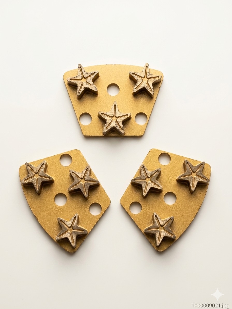 3 Pc High-Performance Trapezoid 16/18 SSB Triple Star-Seg Diamond Grinding