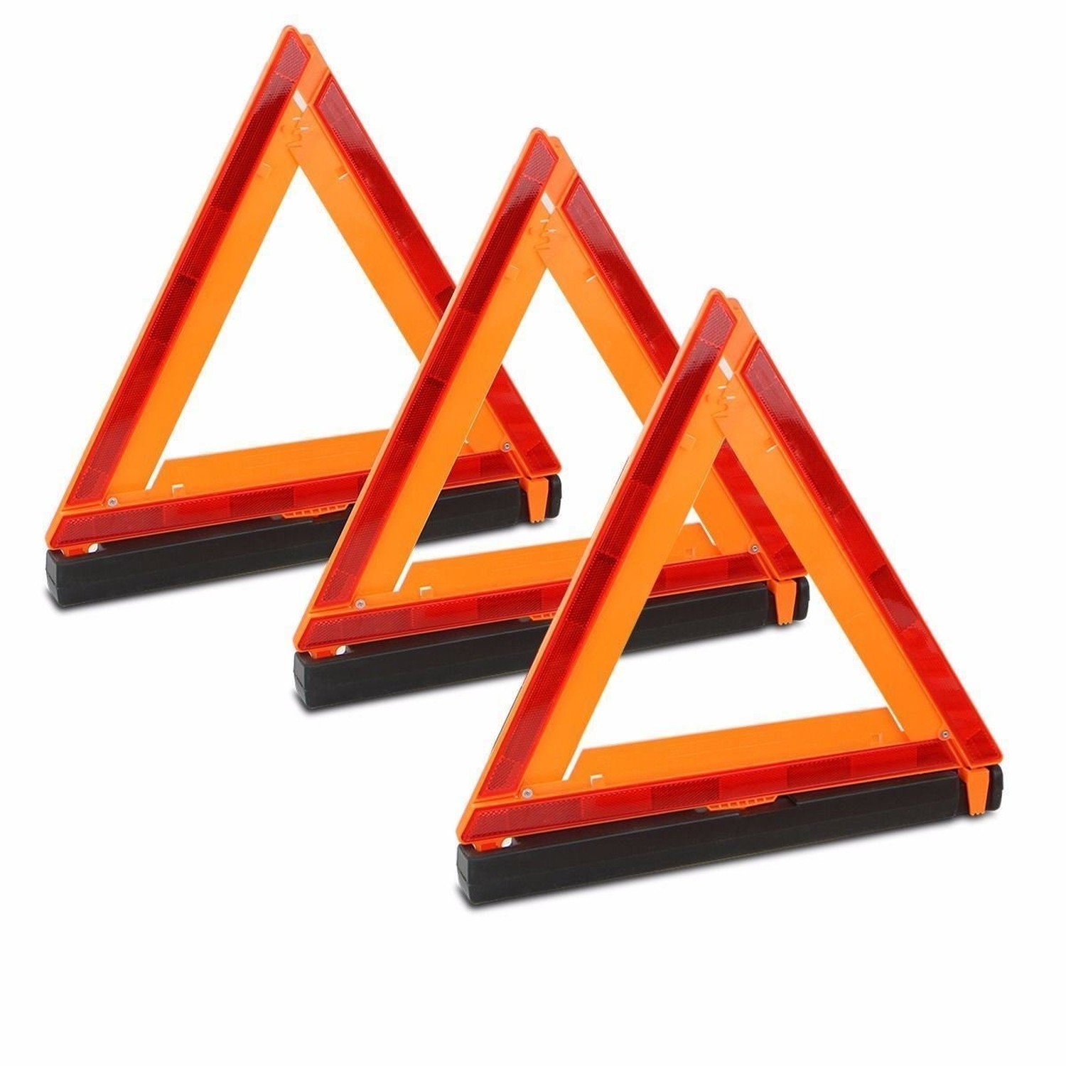 Stark USA 3-Pack Warning Triangle Foldable Emergency Warning Sign Reflector R…