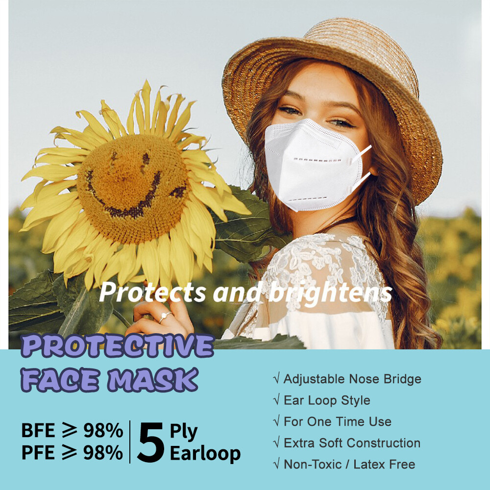 50/100 PCS KN95 Face Masks Protective 5-Layer Disposable Respirator US Seller