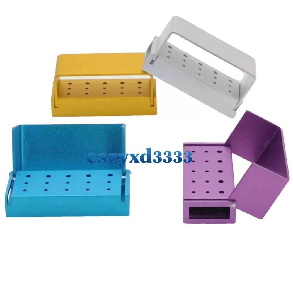 Dental Bur Holder Block Disinfection Box 10/15/16/24/30/56/100/142/152 Holes