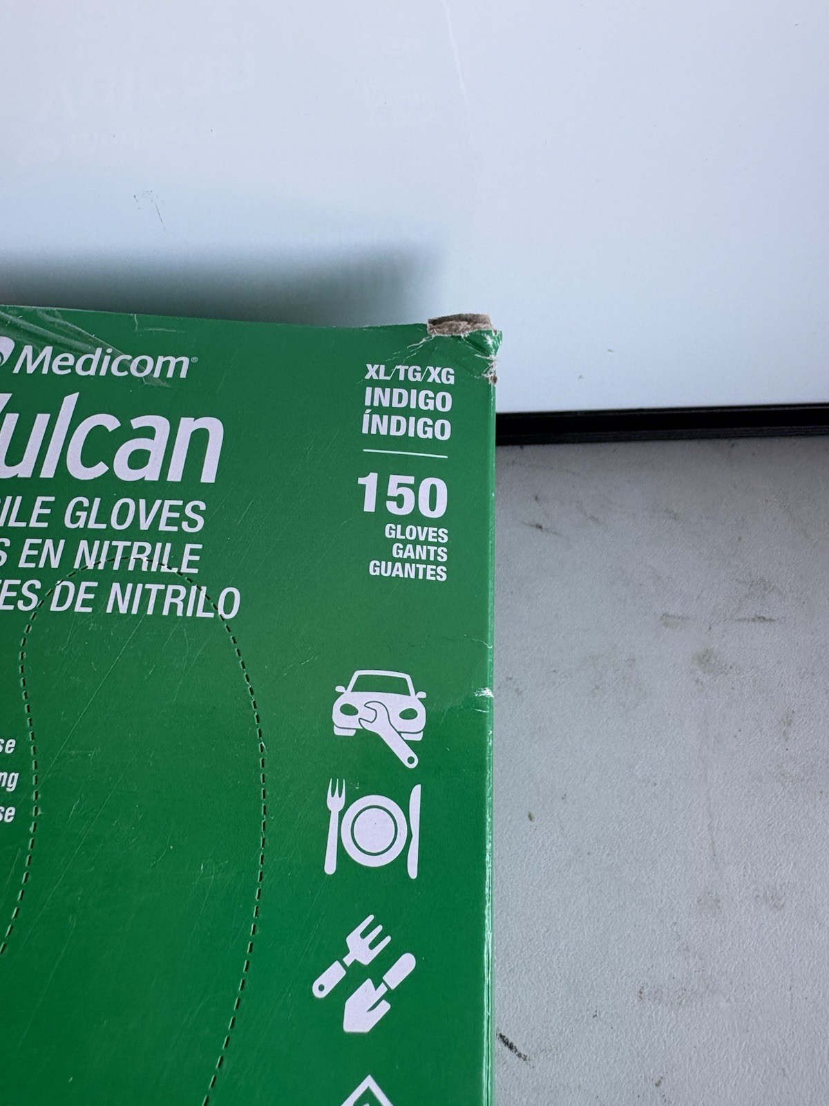 Medicom Vulcan Nitrile Gloves General Purpose, Extra-Large, 140 Gloves Indigo