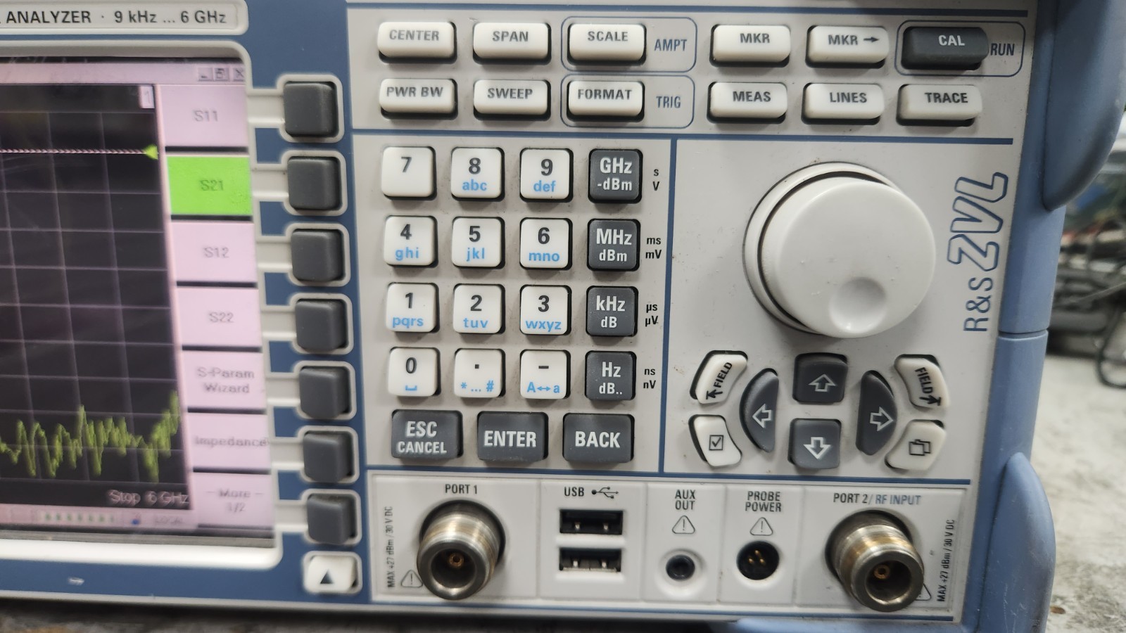 Rohde & Schwarz ZVL6 Vector Network Analyzer 9 kHz – 6 GHz Fully Tested + opt