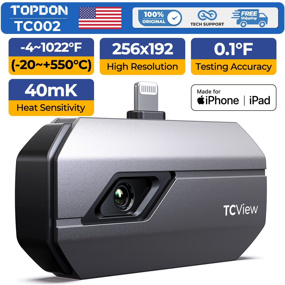 TOPDON TC002 Gen3 iOS Thermal Camera for Smart Phones with MSX Image Enhancement