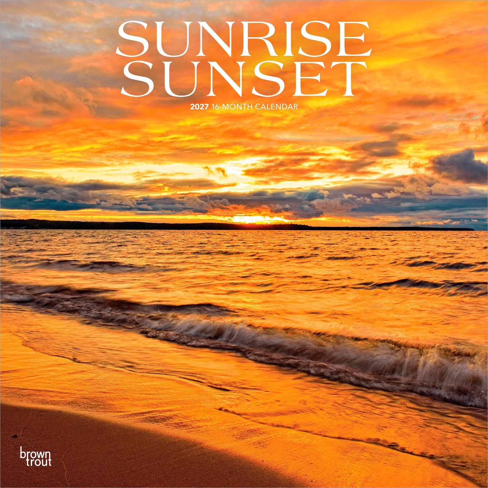 Sunrise Sunset | 2027 12×24″ (Hanging) Monthly Wall Calendar | Plastic-Free