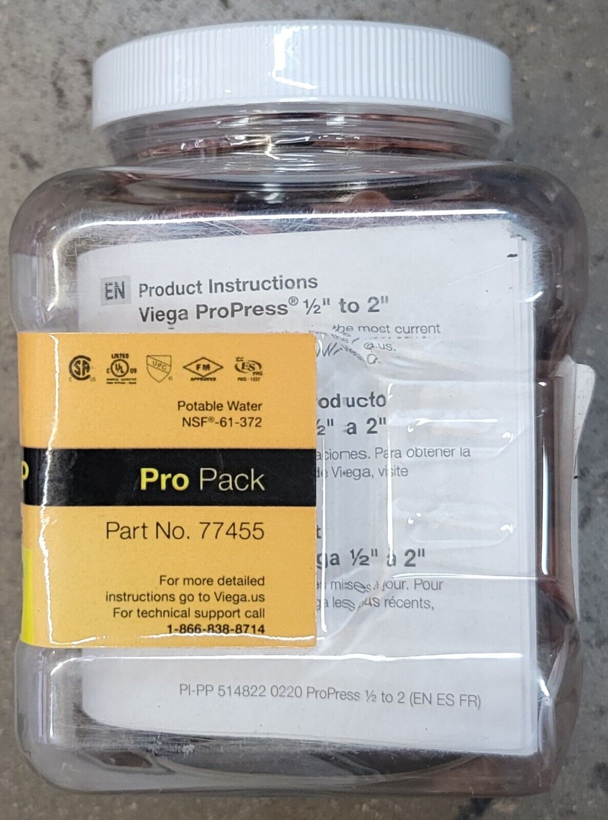 Viega ProPress – 1 Inch Press Copper Cap Fitting – 5 Pieces – #77455