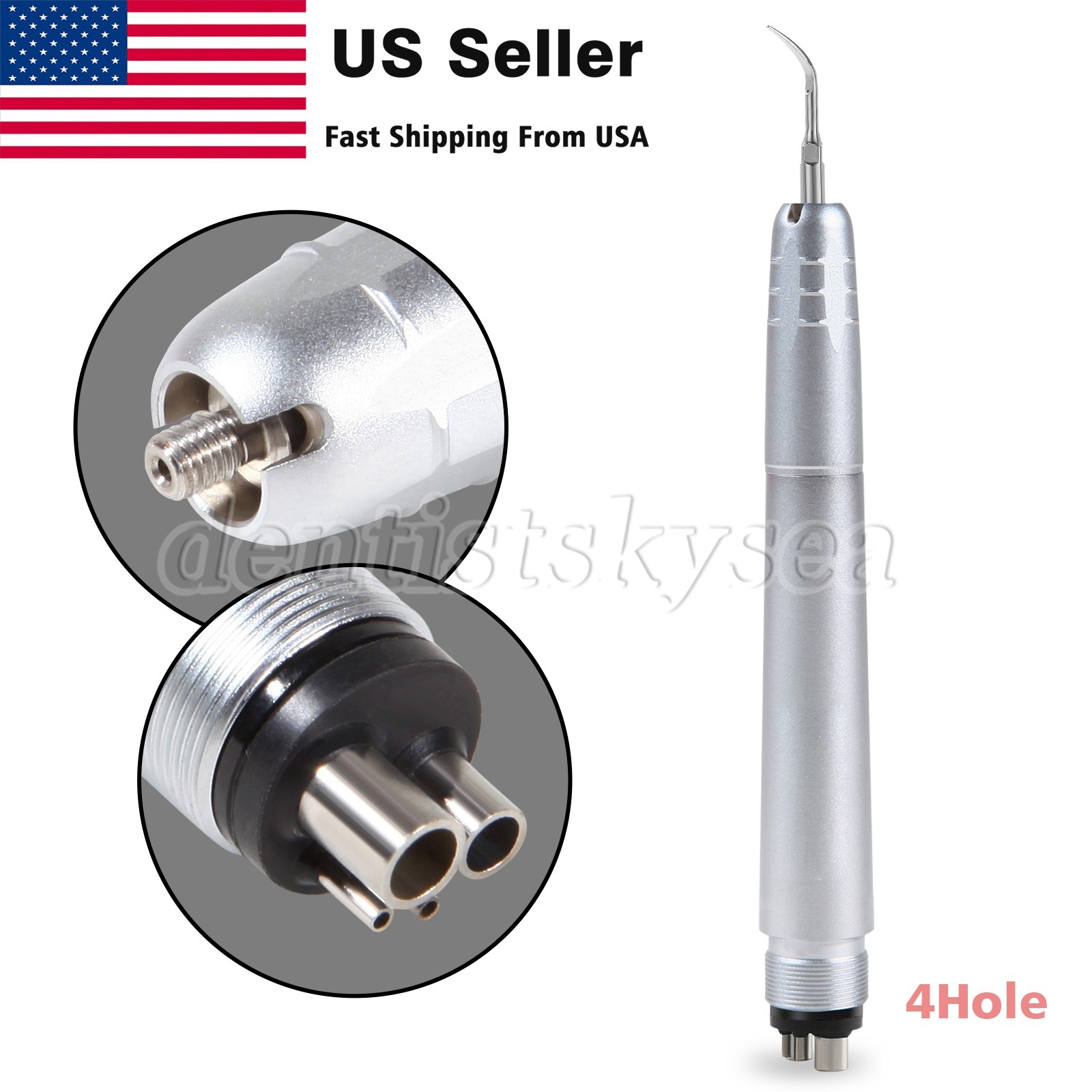 Dental Air Scaler Sonic Perio Scaling 4 Hole with 3 Compatible Tips US STOCK