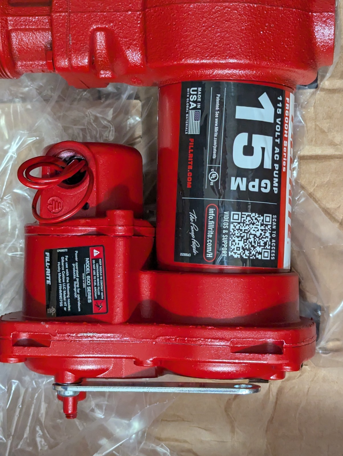 Fill-Rite FR610H 115V 15-GPM Fuel Transfer Pump w/ Hose & Nozzle/Gas, Diesel,E15
