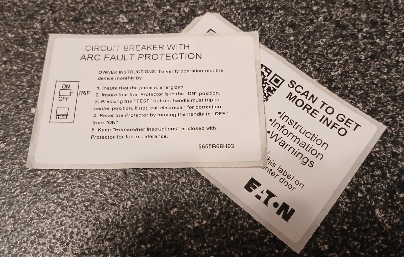 Eaton Combination AFCI Circuit Breaker BRN115AF. 15A . NEW. Free shipping