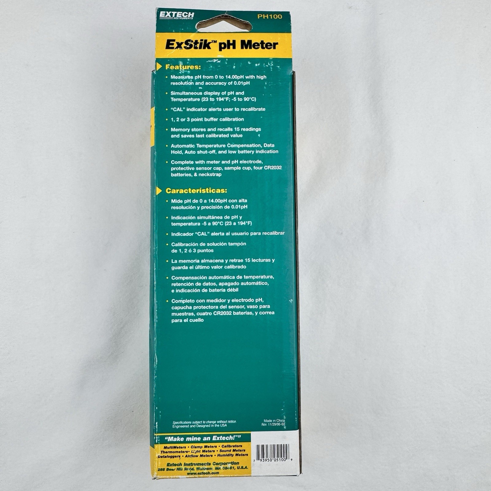 Extech ExStik PH100 Waterproof pH Meter NEW open Box