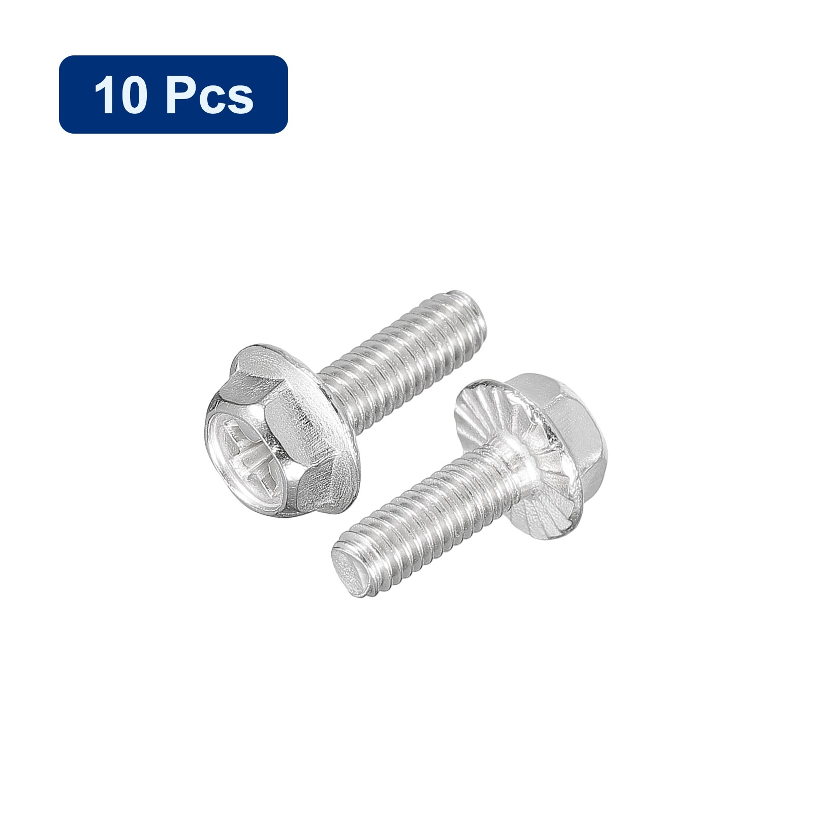 10pcs M4x12mm Phillips Hex Head Flange Bolts 304 Stainless Steel Screws