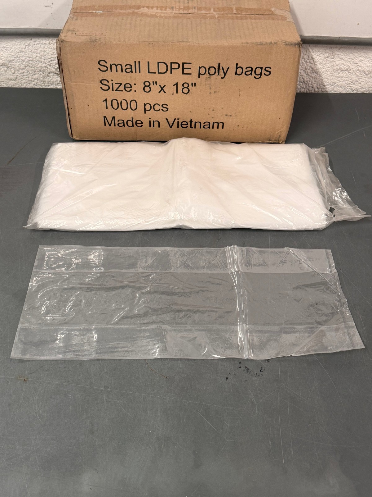 CASE OF 1,000 Clear 1.5 Mil Food Safe 8″ x 18″ Flat Open-Top LDPE Poly Bags