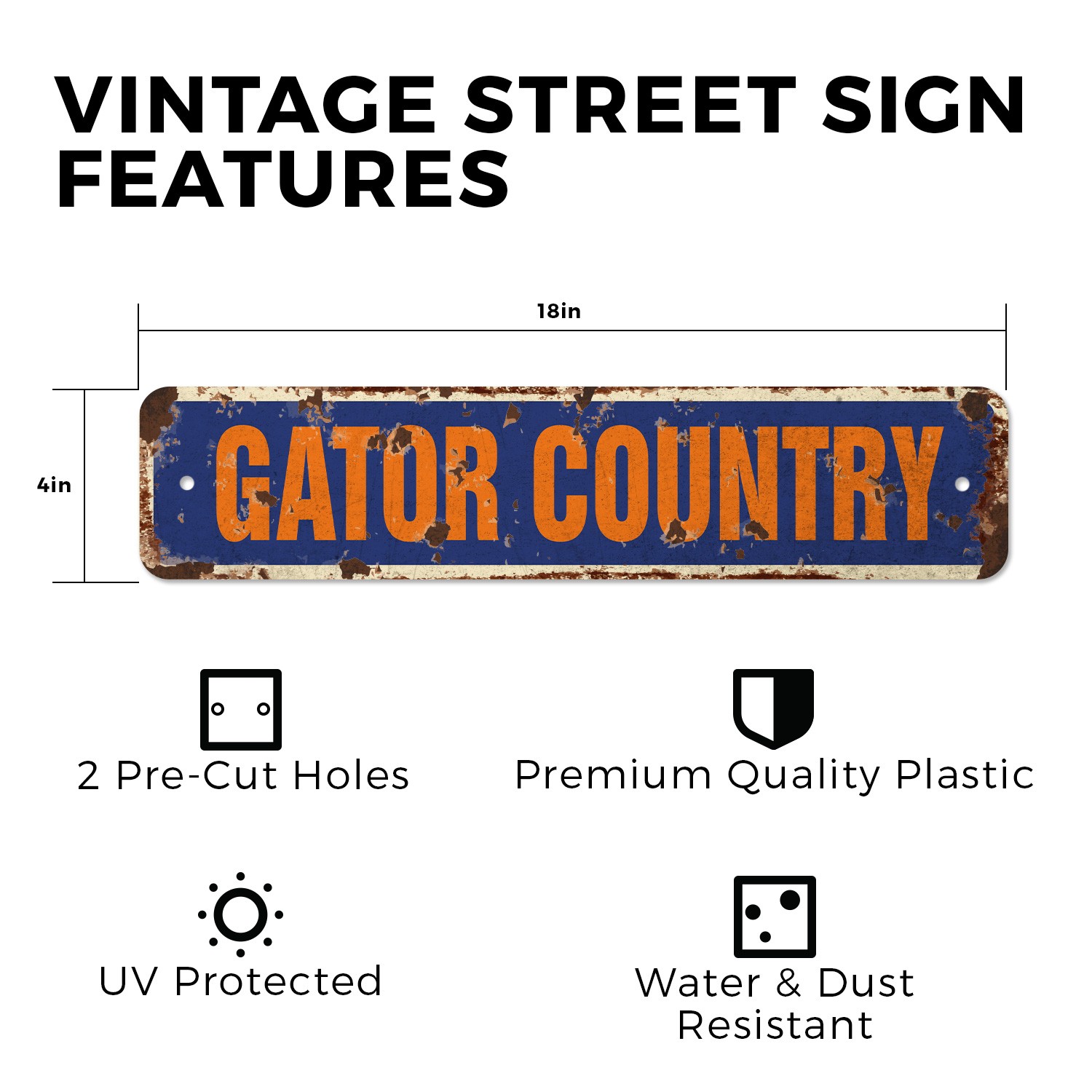 GATOR COUNTRY Vintage Style Street Sign gators fan aligator lover football