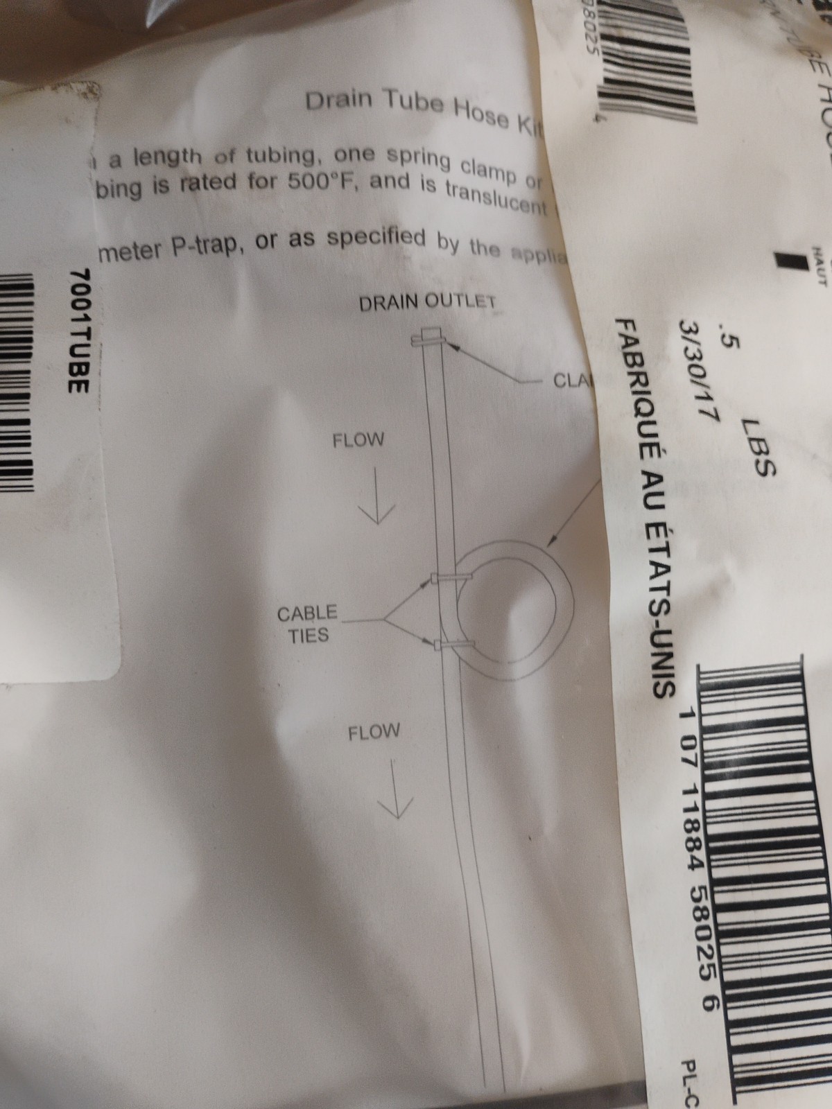 Heat Fab 7001TUBE Drain Tube Hose Kit – 1/2″ x 10′ Long