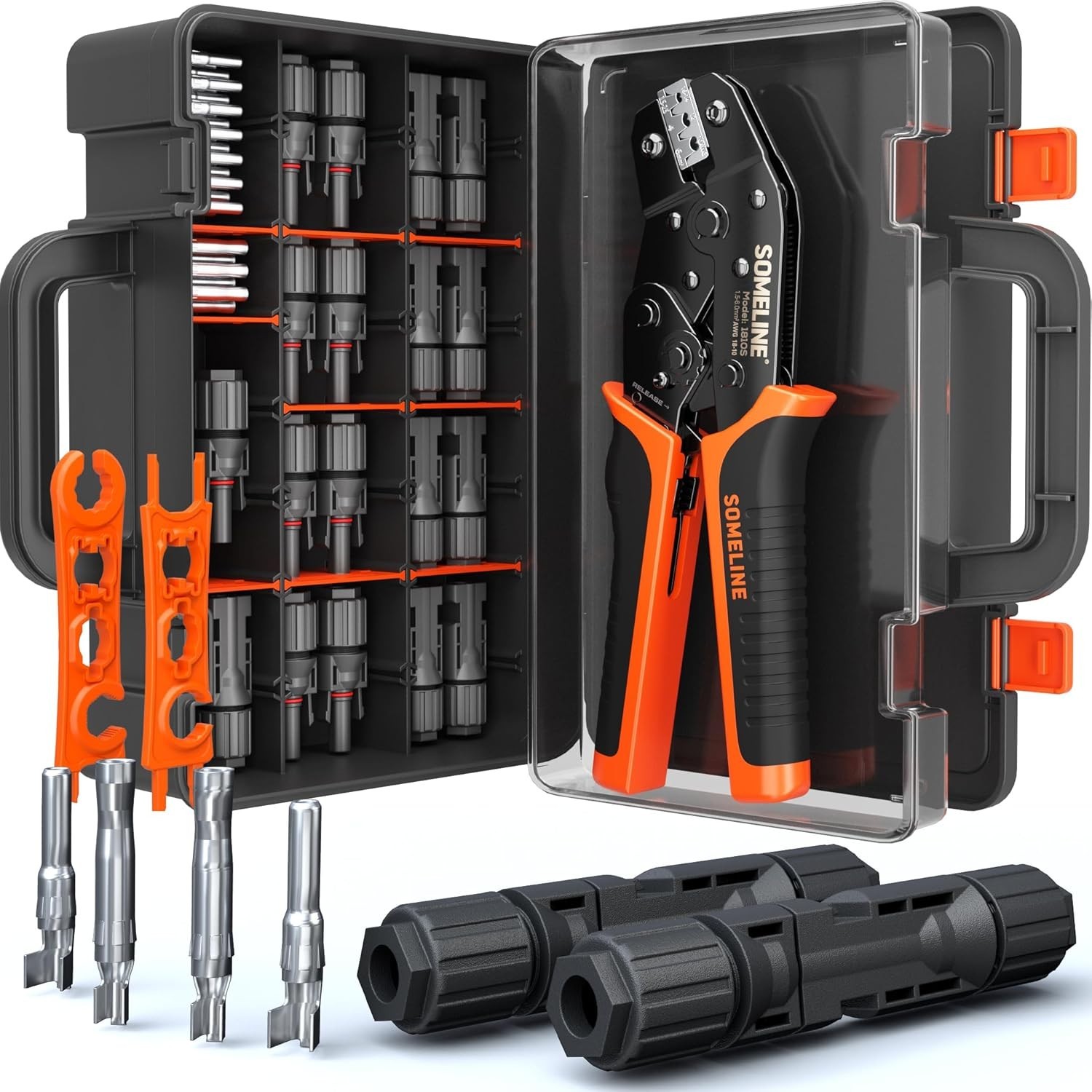 Solar Connector Crimping Tool Kit, 14-10 AWG Crimper for Solar Panel Cable Wire